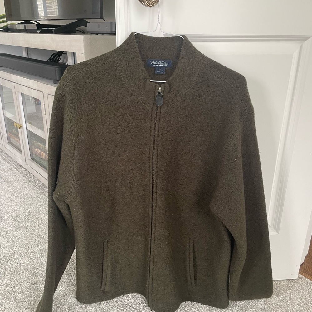 Brooks Brothers wool Fleece, Green.  Pre-Owned.